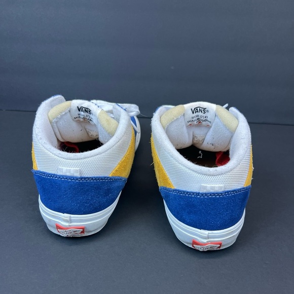 Vans Blue and Yellow Athletic Shoes with Skate-Inspired Design Men’s Size 10 - Picture 6 of 8